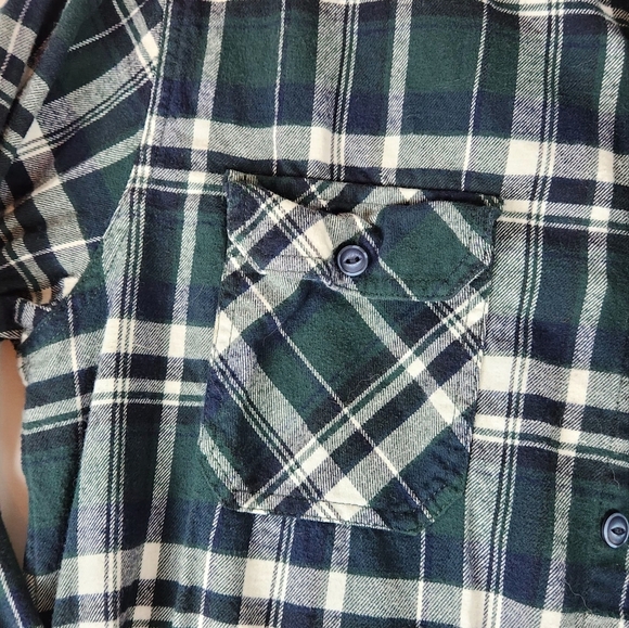 Weatherproof Shirt, Mens Size Medium Green Blue White, Flannel, Plaid, Button Up - Picture 4 of 12